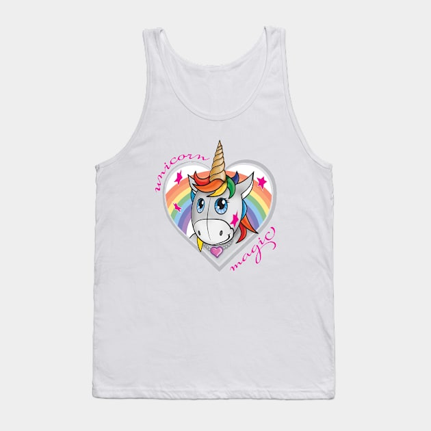 Unicorn magic rainbow Tank Top by Cimbart